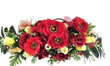 CASA - POADOR GESTECK Kunstblumen Ellipse Mohnblüten Blumengesteck Rot Geschenk
